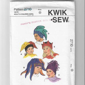 Kwik Sew Pattern 2710 Hats for Adults/Children XS-S-M-L-XL - Unused